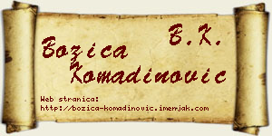 Božica Komadinović vizit kartica